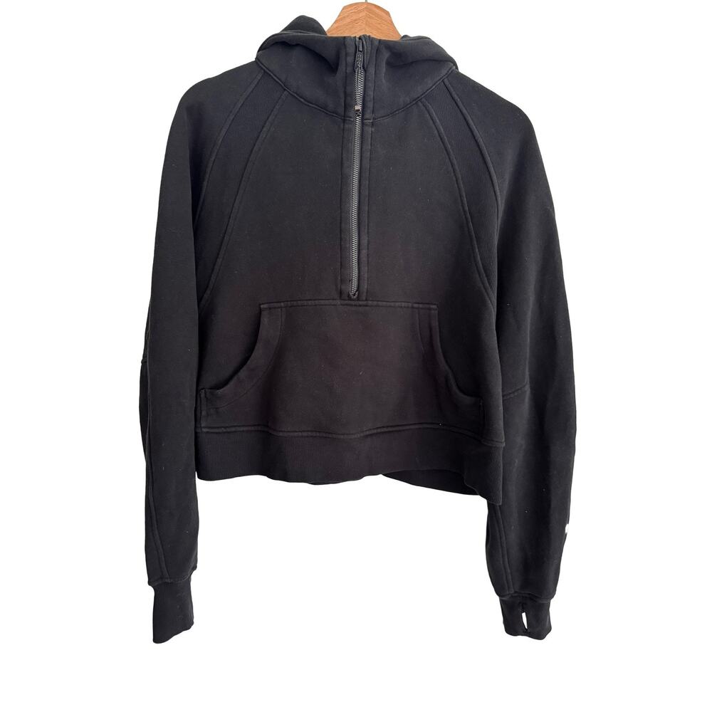 Lululemon Scuba Oversized Half Zip Hoodie Black Cropped M/L